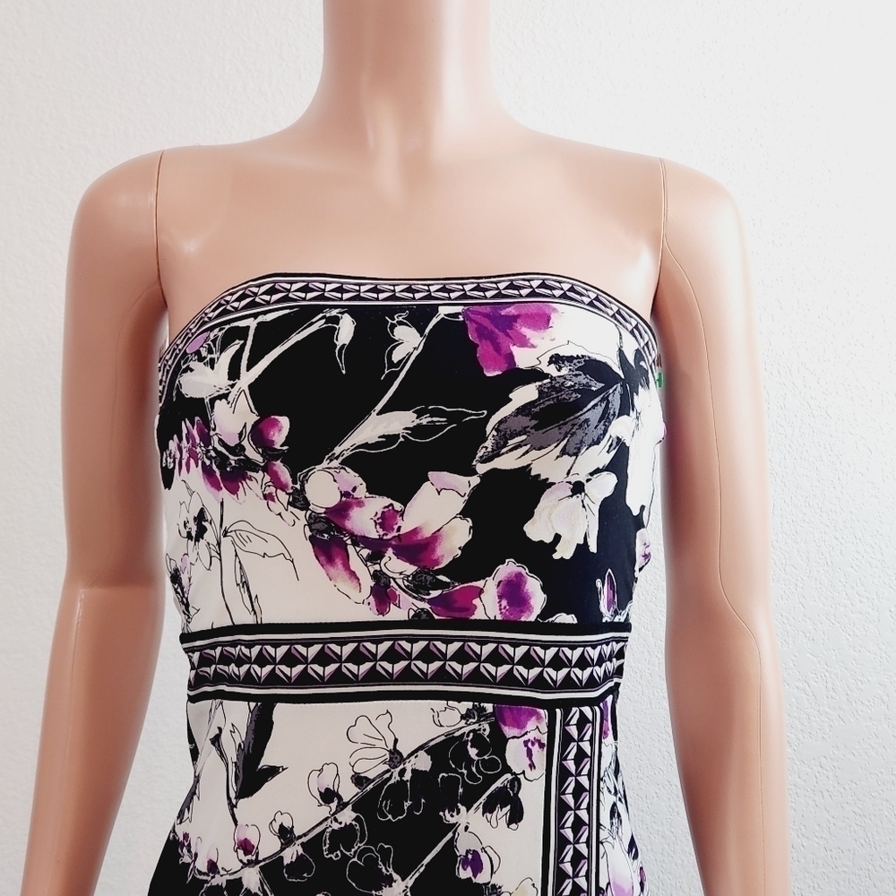 White House Black Market Strapless Floral  Maxi Dress Size: XS - Picture 5 of 16